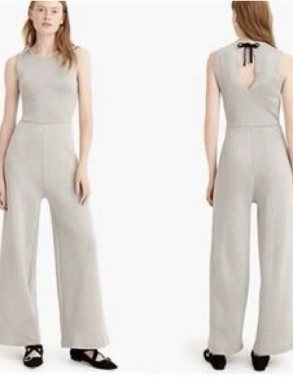 NWT J. Crew Women’s Sleeveless Lurex Shimmery Silver Wide-Leg Jumpsuit